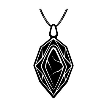 black pendant necklace design clip art preview