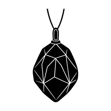 black geometric pendant necklace clip art preview
