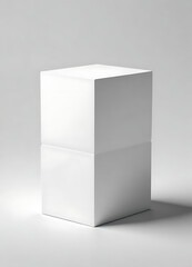 Simple White Cube: Minimalist Geometric Form