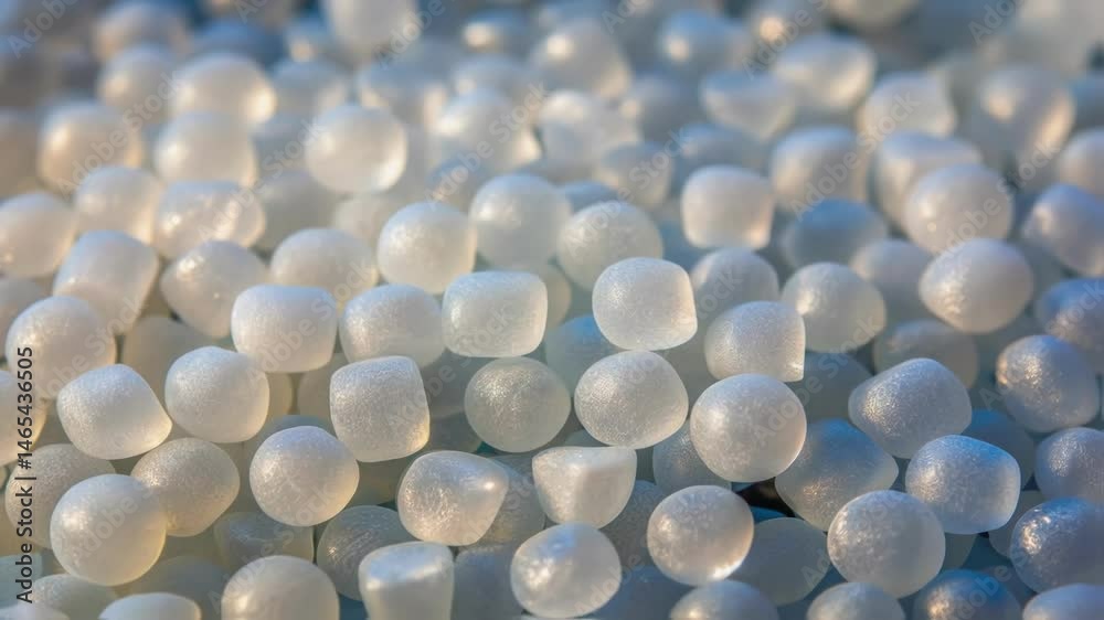 Poster A closeup of aerogel granules used in insulation showcasing their irregular shapes and sizes with light refracting through each particle illustrating their unique thermal