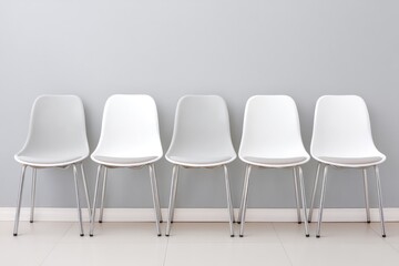 Row of Empty Chairs Labeled With Various Pronouns Offering an Inclusive Seating Arrangement