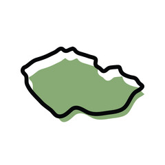Czech Republic green map icon. Czech Republic outline map. Simple icon design. Vector illustration