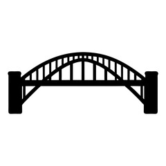 Iconic Sydney Harbour Bridge Silhouette Black and White Image
