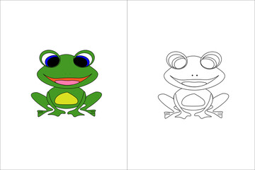 Coloring page for children frog