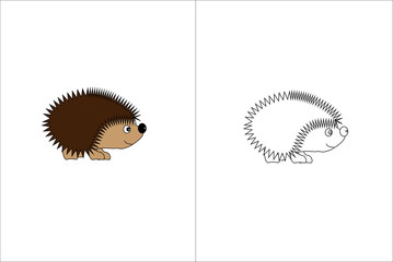 Coloring page for children hedgehog