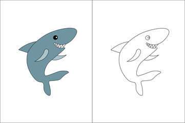 Coloring page for children shark