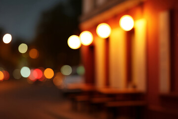 Blurred city street lights in a dreamy twilight glow, evoking nostalgia, perfect for Nocturne Day or Bokeh Appreciation Week