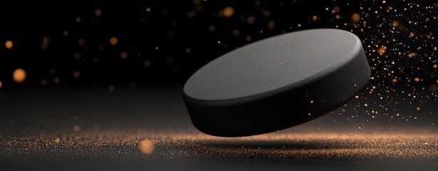 In a moody atmosphere, particles levitate around a sleek and modern black device