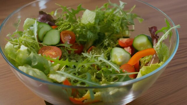  Glassch&uuml;ssel voller frischem, buntem Salat