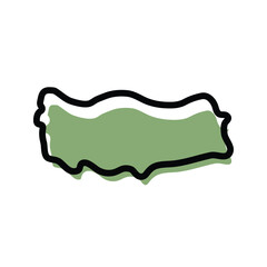 Turkey green map icon. Turkey outline map. Simple icon design. Vector illustration