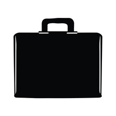 A Simple Black Silhouette of a Classic Briefcase Suitable for Business Professionals