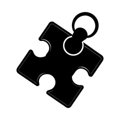 Fototapeta premium Puzzle Piece Keychain silhouette vector