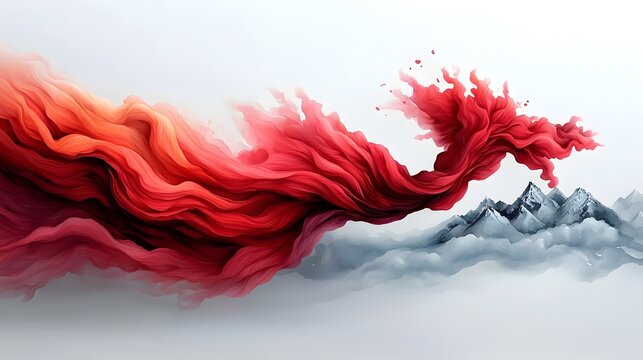 Vibrant abstract landscape with swirling brushstrokes