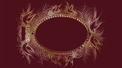 vintage frame with gold ornament
