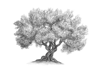 Olive Tree Botanical Sketch - Neutral Art Print Vintage - Minimalist Wall Art Drawing- Farmhouse Wall Art © KolonjaArt