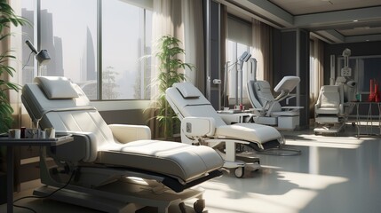 A photo of a post-operative recovery room