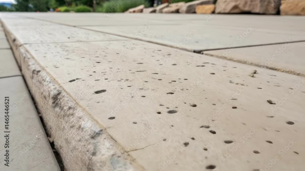 Aufkleber A closeup of the texture of smart concrete highlighting the irregularities and natural crevices where embedded sensors are seamlessly integrated showing minimal disruption to the