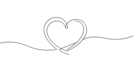 Single line heart drawing