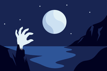 moonlit cliffside overlooking a dark ocean where s.svg