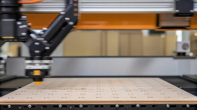 A closeup view of a robotic end effector gripping a preassembled structural panel highlighting its intricate grippers designed for secure handling and placement.