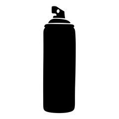 Black Silhouette of an Aerosol Spray Can Container