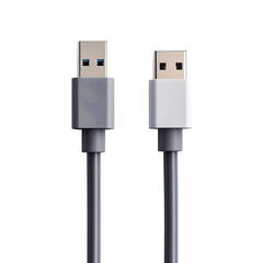 USB cable plug type-A and type-C Isolated White Background