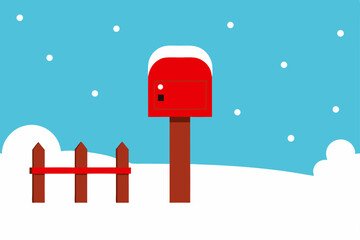 red mailbox marked  letters to santa  standing in