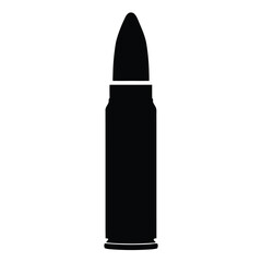 Black and White Silhouette of a Single Bullet Cartridge Case