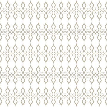 Elegant seamless pattern with delicate grid of ornamental swirls. Classic repeating trelis motif for wallpaper, fabric, textile, design