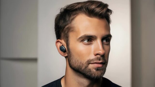 A discreet earpiece equipped with sound and motion sensors capable of analyzing voice tone and body language to detect signs of mental fatigue during conversations.