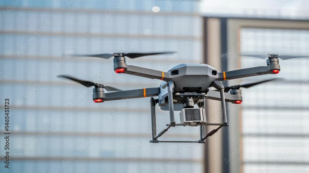 Aufkleber A dynamic angle showcasing a drone releasing a component into place captured midair with an emphasis on the interaction between the drone and the structure being built.
