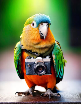 cotorro, ave, camara, fotograf&iacute;a, fot&oacute;grafo, verde, animal, tropical, pico, variopinto, naturaleza, mascota, emplumar, fauna, perico