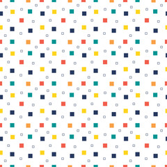 Seamless pattern with colored squares on a white background