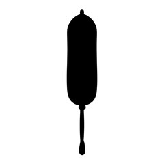 Silhouette of a Long Handheld Object with a Rounded Top and a Tapered Handle