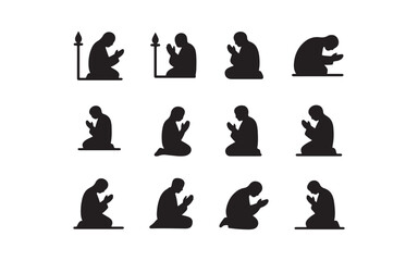 flat islamic prayer icon