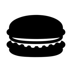 Delicious Hamburger Icon Simple Black and White Graphic Design