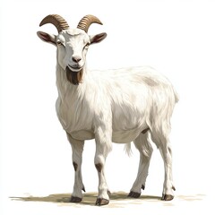 Fototapeta premium diferent realistic farm animals white background