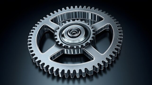 Detailed 3D Render of Metal Gears Interlocking Mechanism