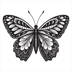 Beauty Butterfly Graphic Icon Design: Flying Butterfly Graphic Silhouette