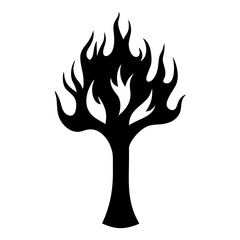 Fiery Tree Abstract Black and White Illustration Graphic Design