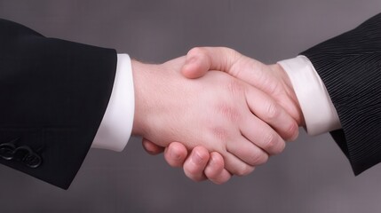 Obraz premium Two business people shaking hands in agreement.