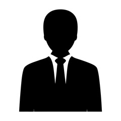 Generic Black Silhouetted Businessman Icon Profile Avatar Placeholder Image