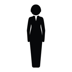 Simple Black Silhouette of a Businesswoman in a Suit