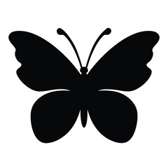 Simple Black Butterfly Silhouette Graphic Design Image Illustration