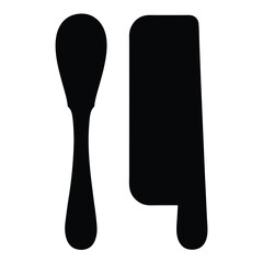 Silhouette of a Spoon and a Spatula Cooking Utensils Kitchenware Bakery Tools