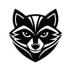 Vector illustration of a bold and stylish raccoon head suitable for logo design and various creative projects
