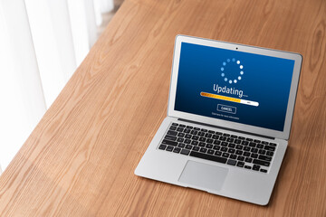 Fototapeta premium Software update on computer for modish version of device software upgrade
