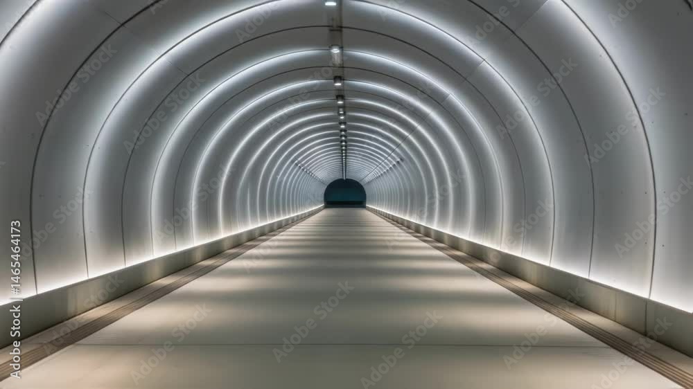 Aufkleber A medium closeup of the interior of a newly excavated tunnel illuminated by soft LED lights displaying the smooth uniform walls created by the tunneling system.