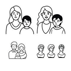 set of family icons, mothers da family