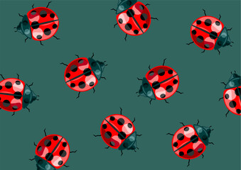Naklejka premium Ladybugs pattern